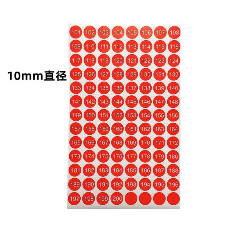 1PC 1-500 MINI RED NUMBER LABEL STICKER SHEET | Shopee Malaysia