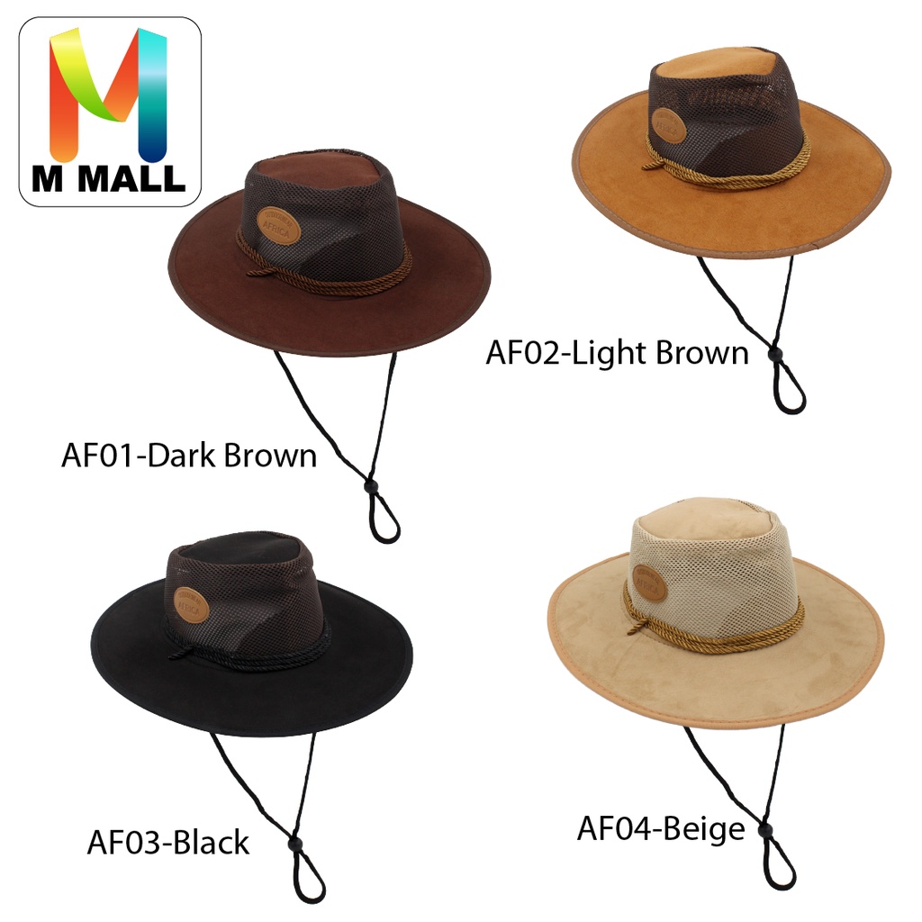 Cowboy Summer Men Women Fishing Hat Bucket Breathable Shade / TOPI (Dark  Brown / Light Brown / Black / Beige)