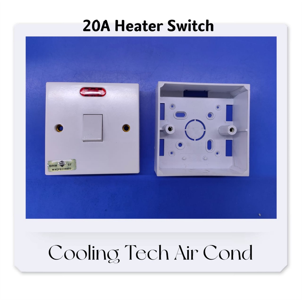 UMS 20A WATER HEATER SWITCH / AIR COND SWITCH WITH 3X3 NUT BOX Shopee