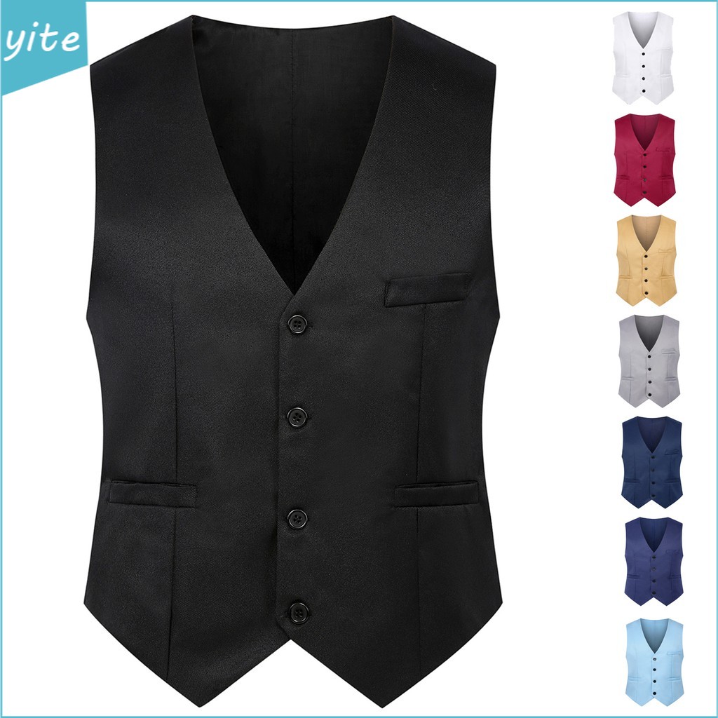 Men's Suit Vest Formal Business Casual Slim Fit Waistcoat - 8 Colors ...