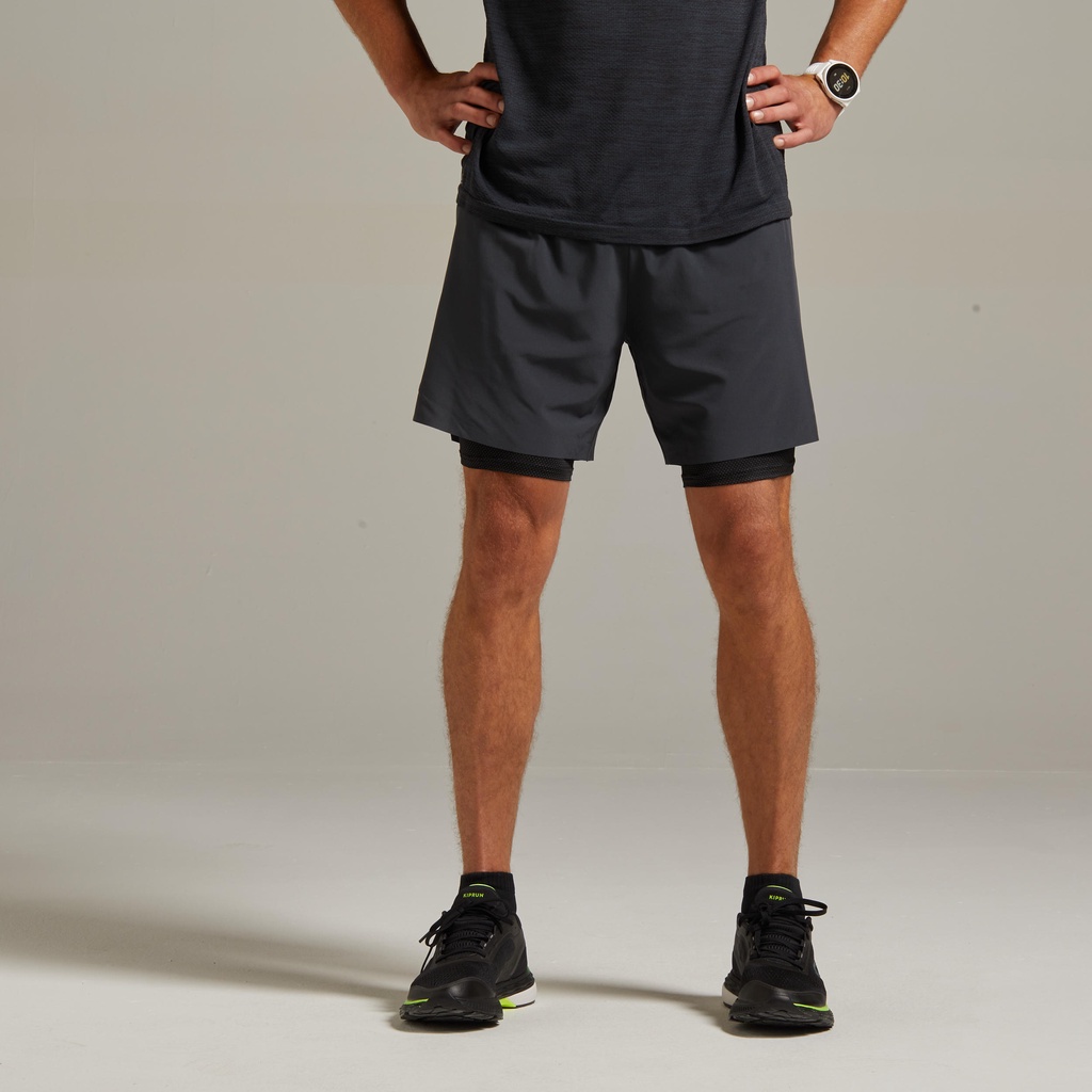 Decathlon Road Running Men's 2-in-1 Tight Shorts (Built-In) - Kiprun ...