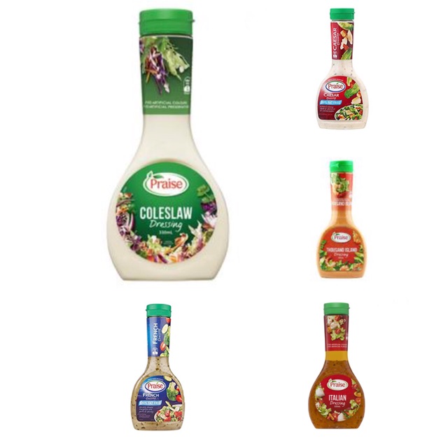 Praise Dressing 【99 FAT FREE】Coleslaw/Caesar/Thousand Island/Italian