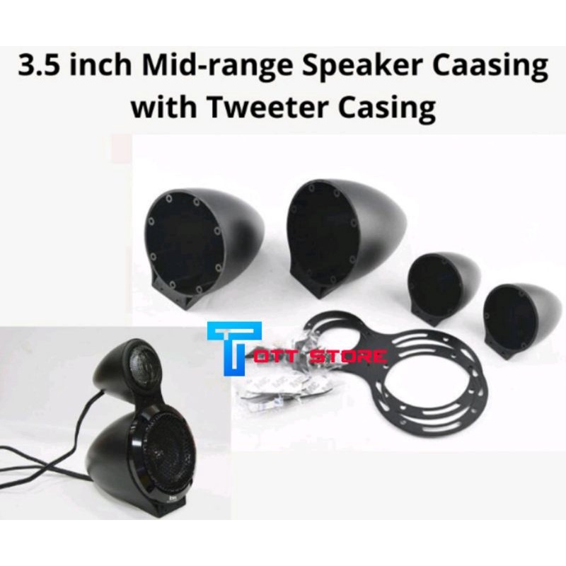 3.5 inch Midrange Speaker Casing with Tweeter Casing (1 set) for
