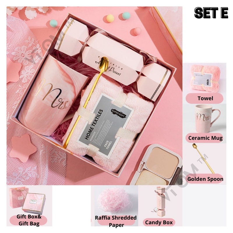 VTOM Pinky Cute Wishing Bunny Plush Toy Gift Box Set Woman Girls