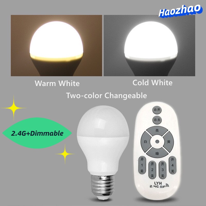Ready Stock LED Bulb Remote Control Smart Light E27 AC85-265V 7W 9W 12W ...