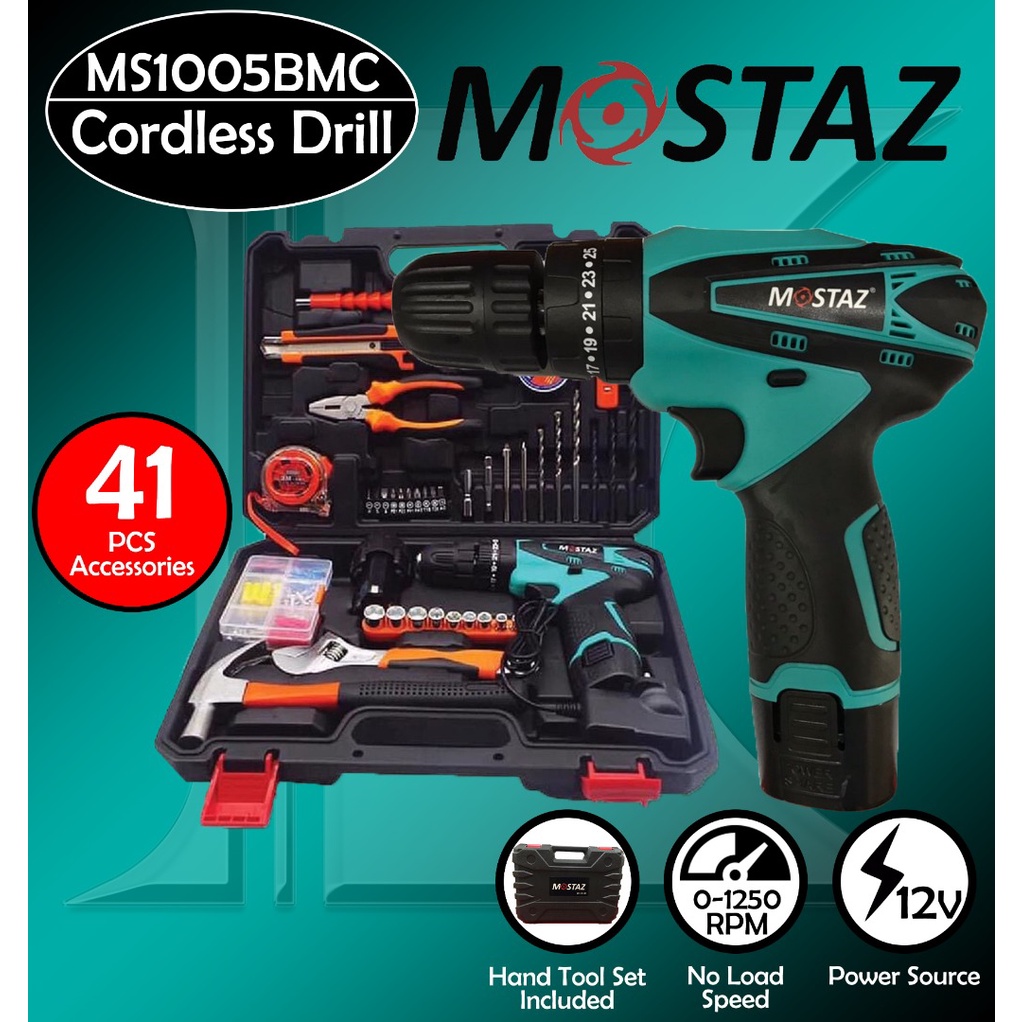 Mostaz Cordless Impact Drill MS1005BMC 12V Lithium With Battery Charger
