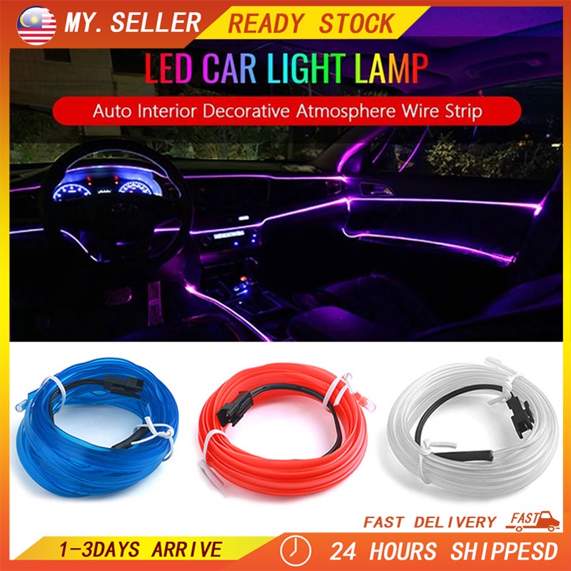 Car Interior Lighting LED Strip Wire Rope Auto Atmosphere Decorative ...