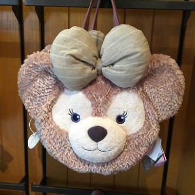 AUTHENTIC READY STOCK Disney Shellie May Duffy Bear Face Plush Tote Bag Handbag Shoulder Bag Backpack