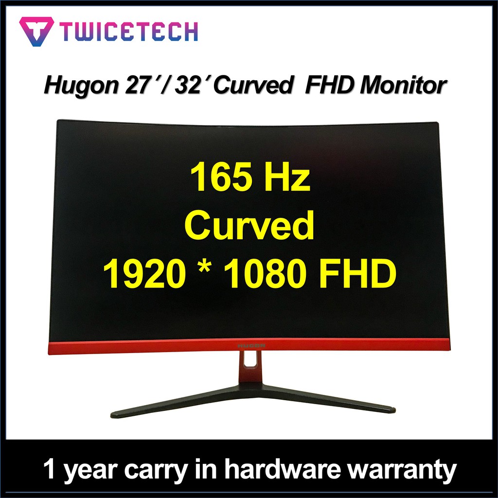 HUGON 27'’/ 32' Curved 1800R 165Hz 2MS Full HD 1080P LED Gaming Monitor ...