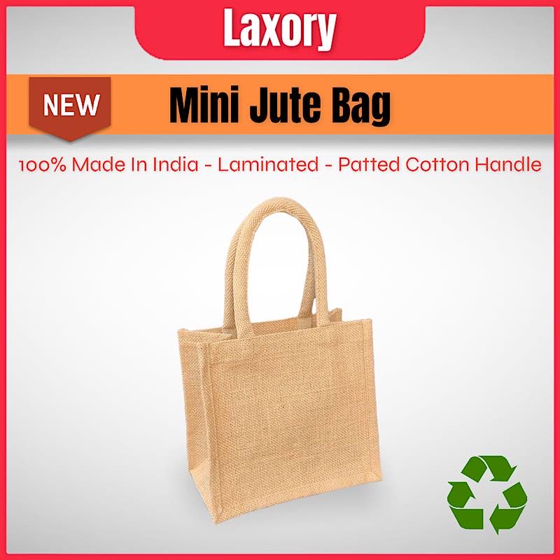 Laxory Natural Mini Square Jute Tote Bag Guni Bag Shopee Malaysia
