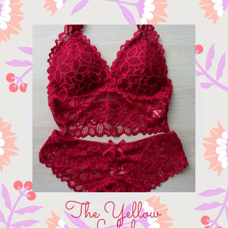 Sienna Red Lace Bralette, Lace Camisole, Lace Top 