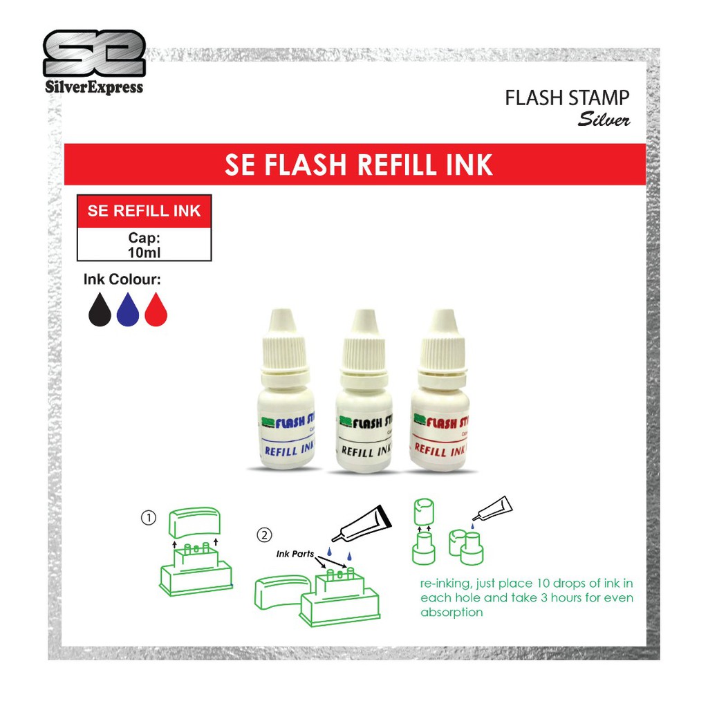 Flash Ink, Flash Stamp Ink, Office Stamp Refill Ink | Shopee Malaysia