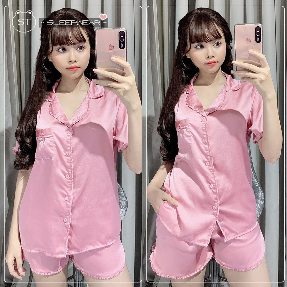 High Quality Ruffled Satin Set (with pockets) | Shopee Malaysia