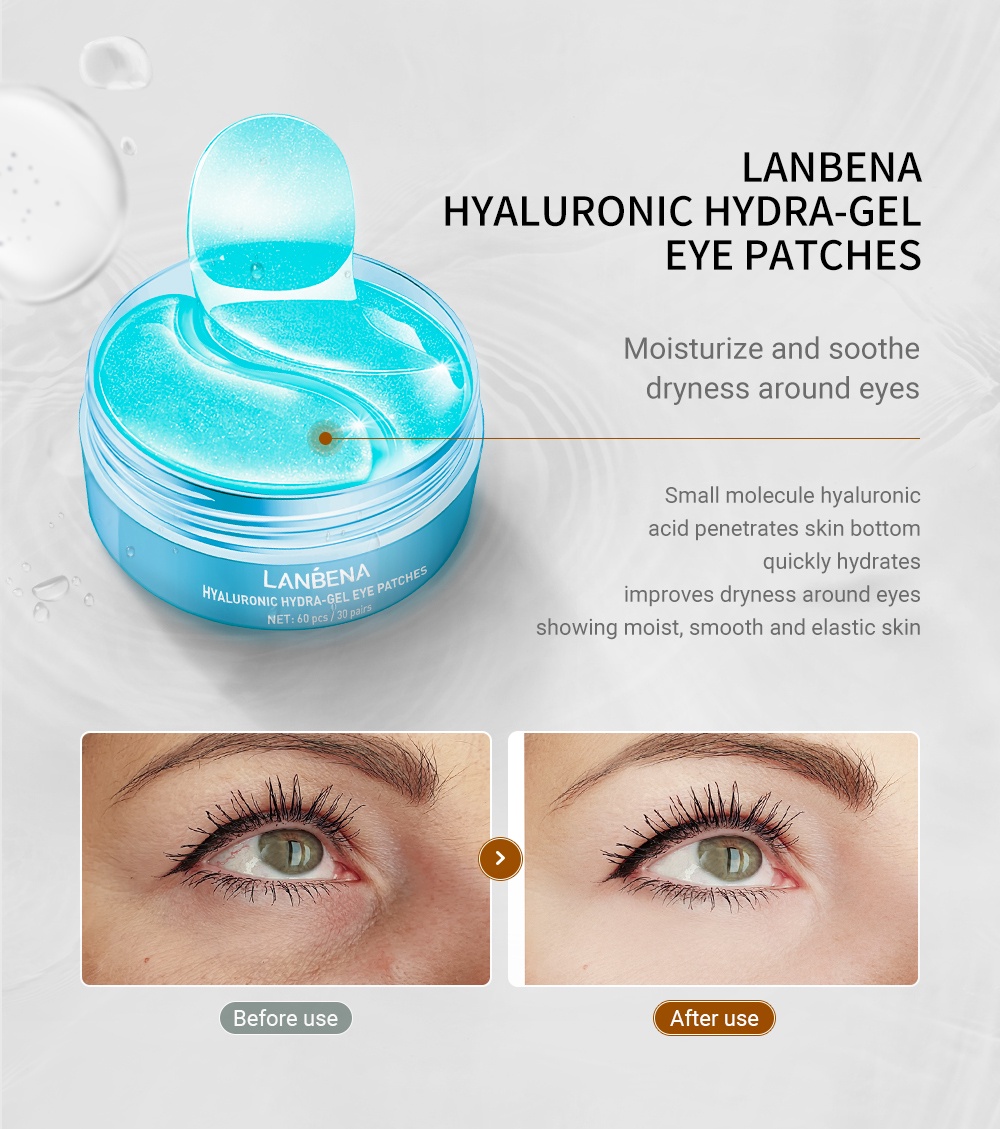 Lanbena Hyaluronic Acid Collagen Moisturizing Eye Mask Remover Dark