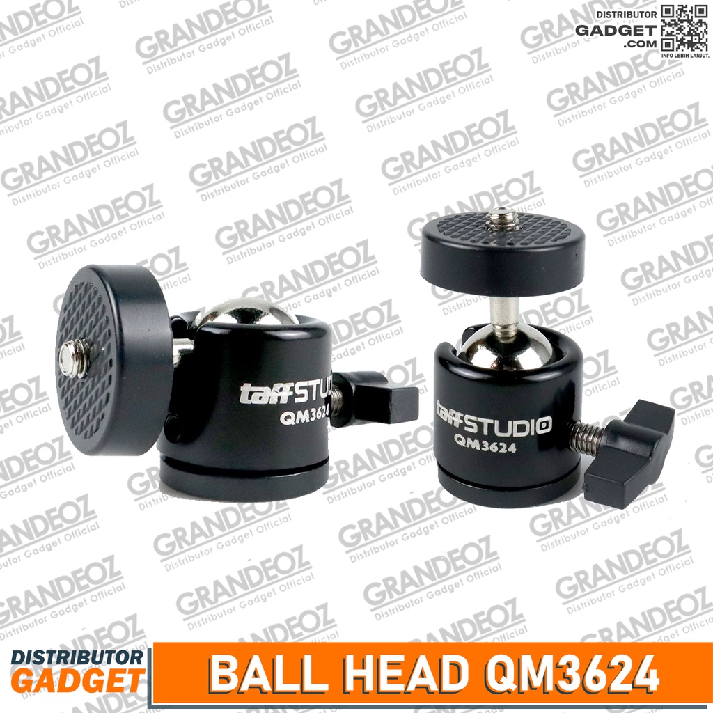 Ball Head 360 Large Holder Tripod DSLR Camera Swivel 1/4 Screw Bolt QM3624 Ballhead Rotation