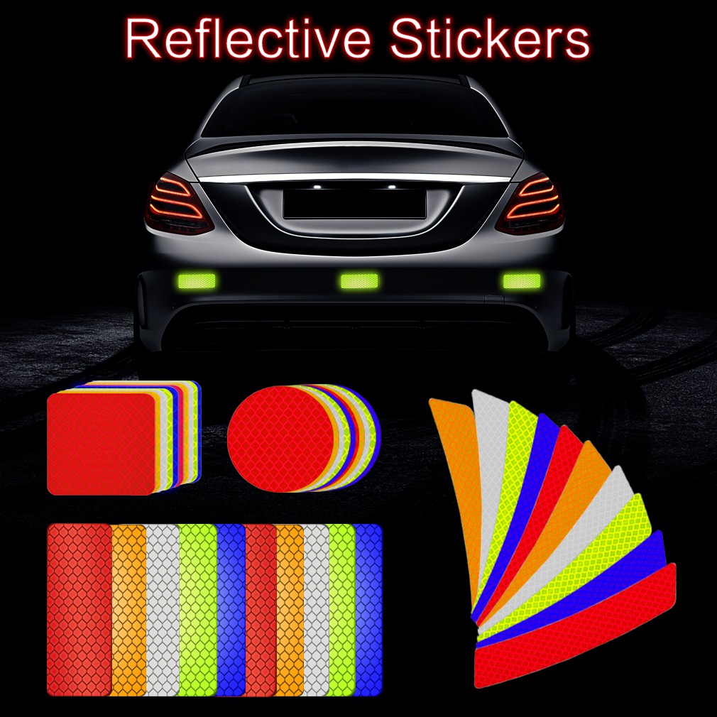 10PCS Reflective Warning Sticker Wheel Eyebrows Door Opening Stickers ...