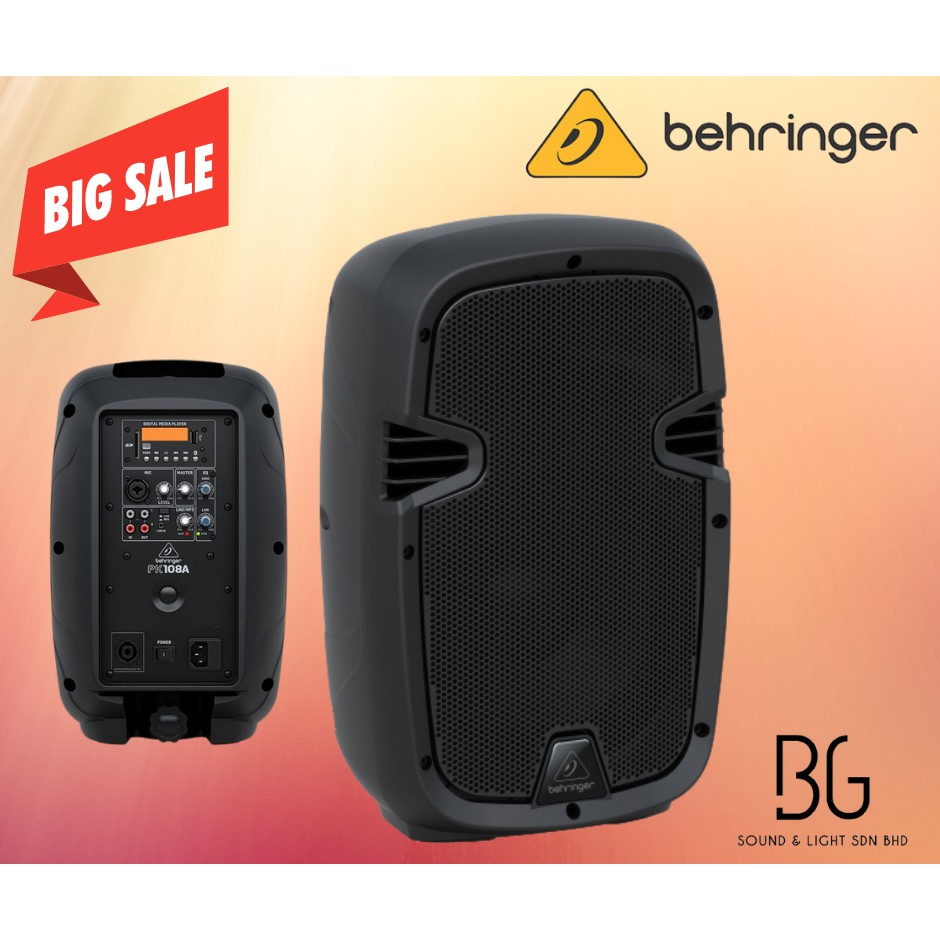 Behringer PK108A TwoWay 8" 250W Powered Portable PA Speaker with