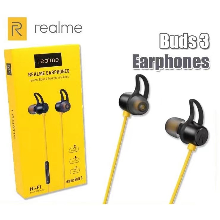 Realme Buds 3 Earphone Hi res Audio Headset Headphone With Mic And