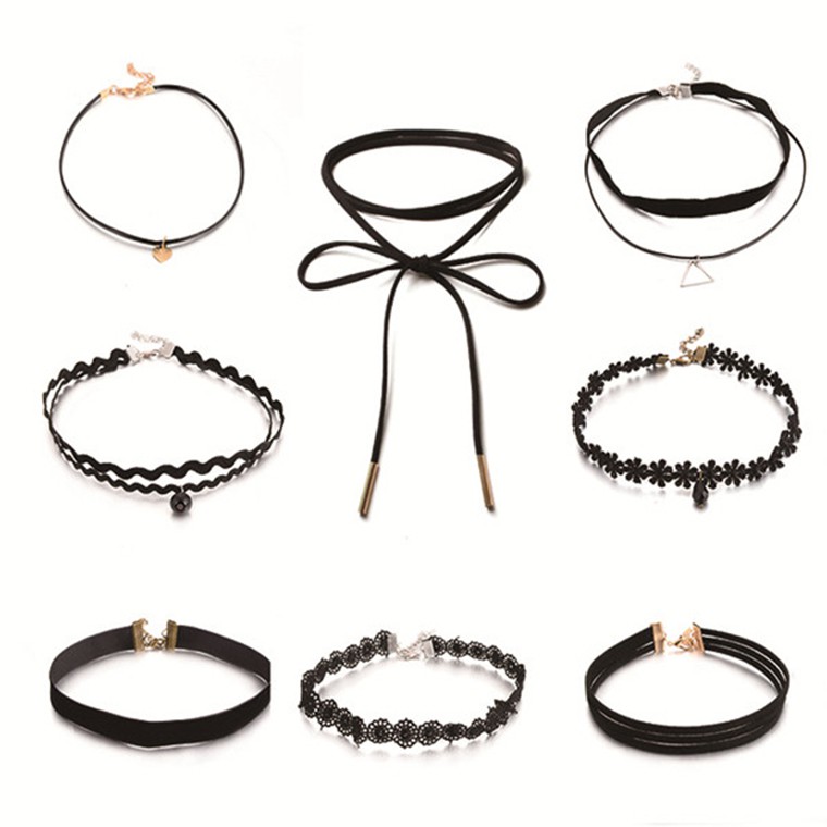 12 Pcs/pack Fashion Tattoo Choker Necklace Girls Gothic Chokers Necklaces  for Womens Jewellery