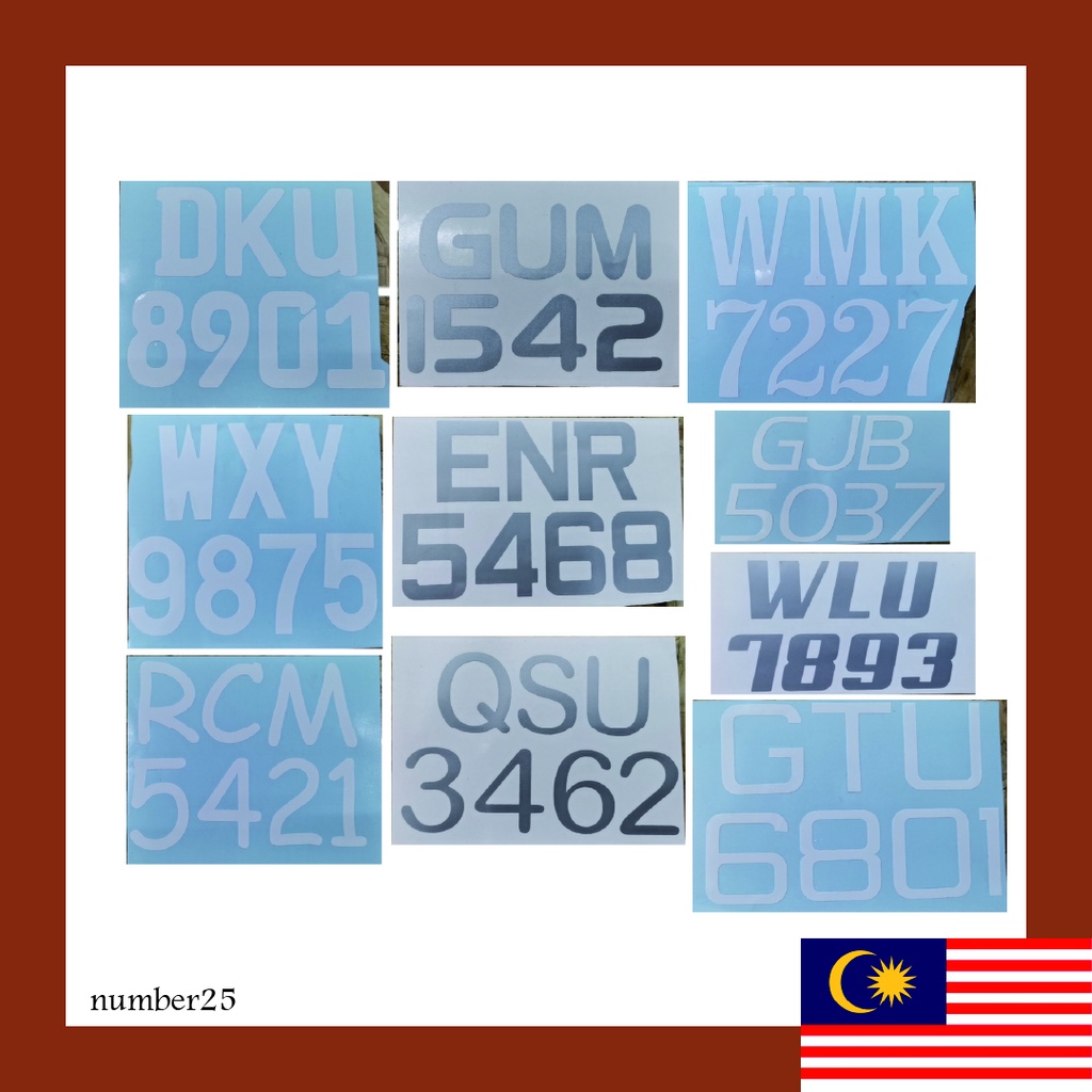 Motor Sticker Number Plate Ready Stock in Front | Shopee Malaysia