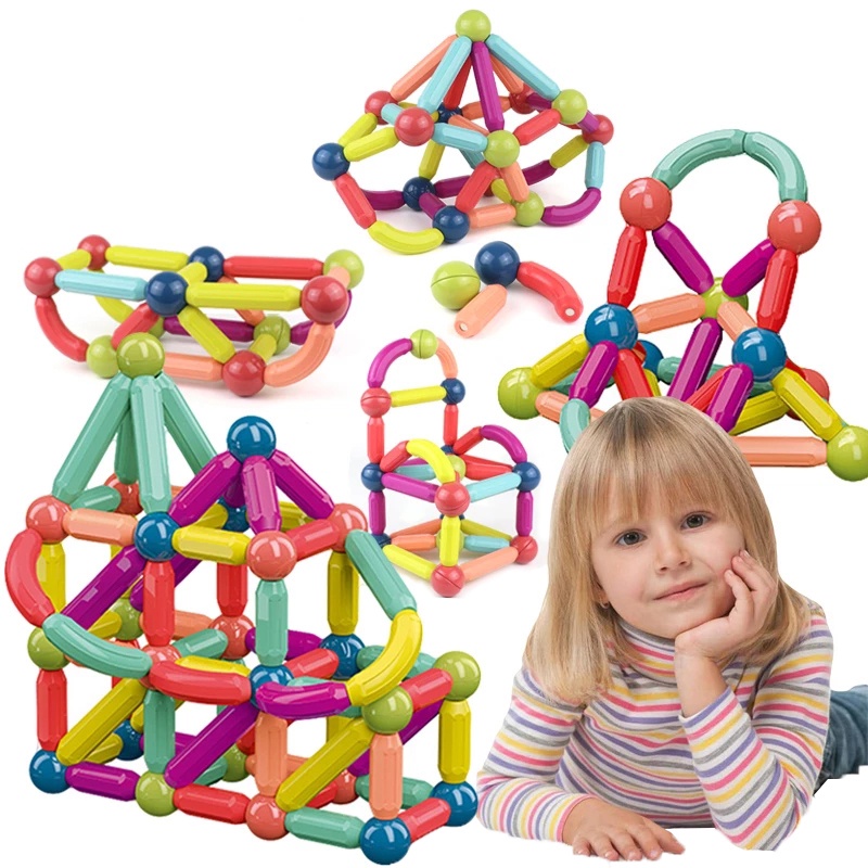 Colorful Building Magnetic Blocks Develop Learning Skills While Playing ...