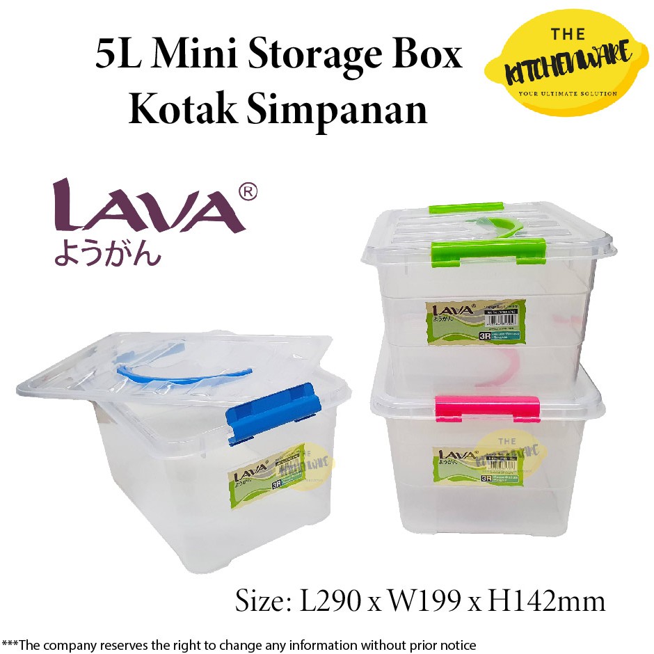 Lava 5Ltr Mini Storage Box/ Kotak SImpanan/ Storage Container | Shopee ...