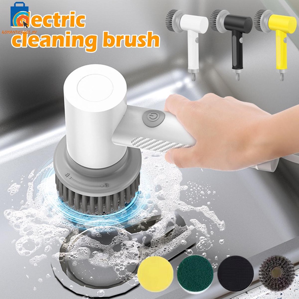 Electric Spin Scrubber Rechargeable Cordless Electric Cleaning Brush  Hand-held Power Scrub Brush With 1200mah Battery For Kitchen Bathroom Wall  Tile F