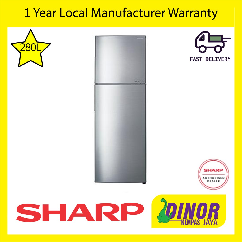 Sharp Refrigerator Fridge Peti Sejuk 2 Door 280L Inverter SJ286MSS / SJ ...