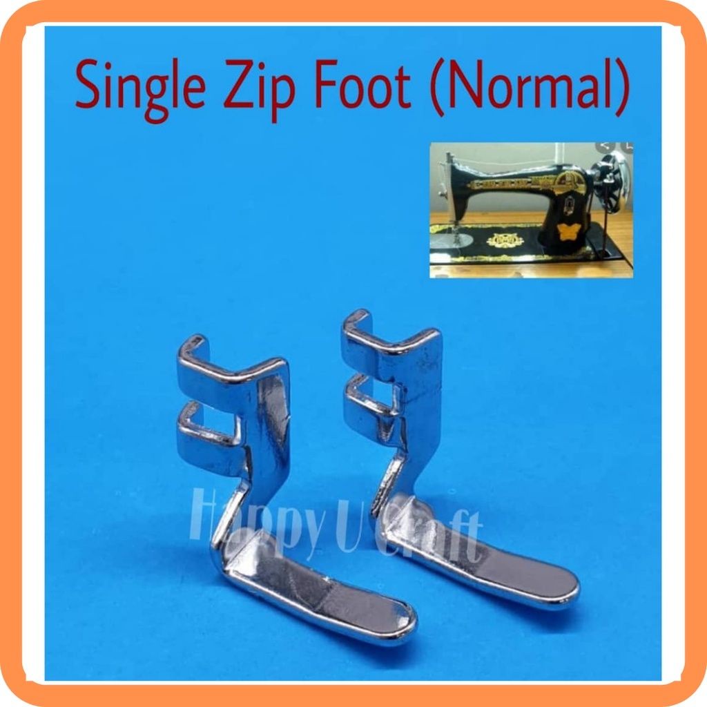 Tapak Zip Foot Biasa/Single Zipper Foot For Traditional Sewing Machine