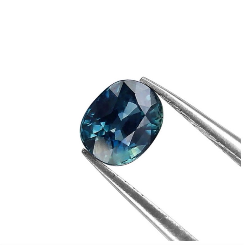 0.78CT NATURAL GEMSTONE IF UNTREATED OVAL CUT FACET GRENNISH BLUE ...