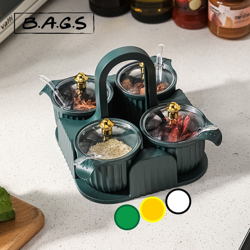 TheBags Kitchen Seasoning Combination Set Transparent Lid Simple Salt ...