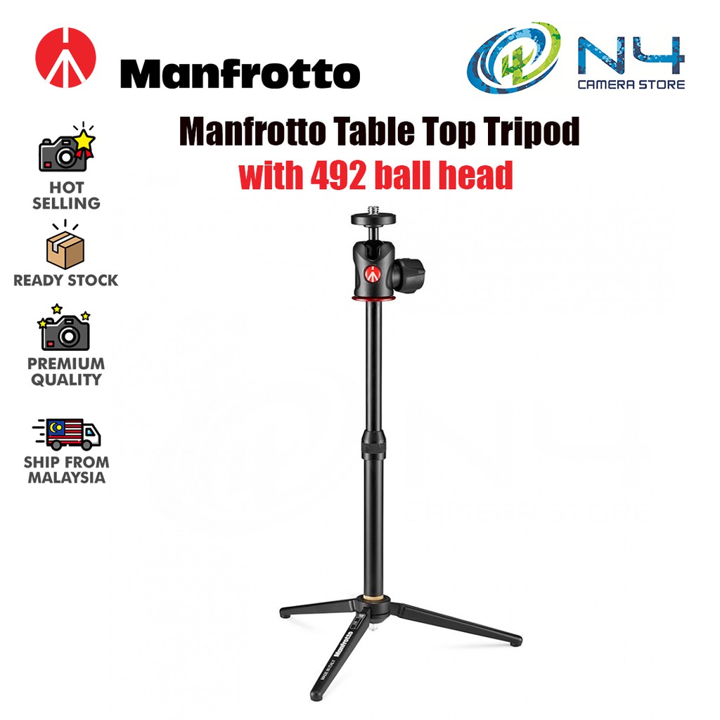 Manfrotto Table Top Tripod with 492 ball head Kit (209,492LONG1