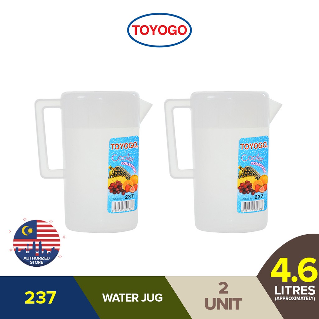 Toyogo Round Water Jug With Cover 237 (3.5L/2 Pcs) | Shopee Malaysia