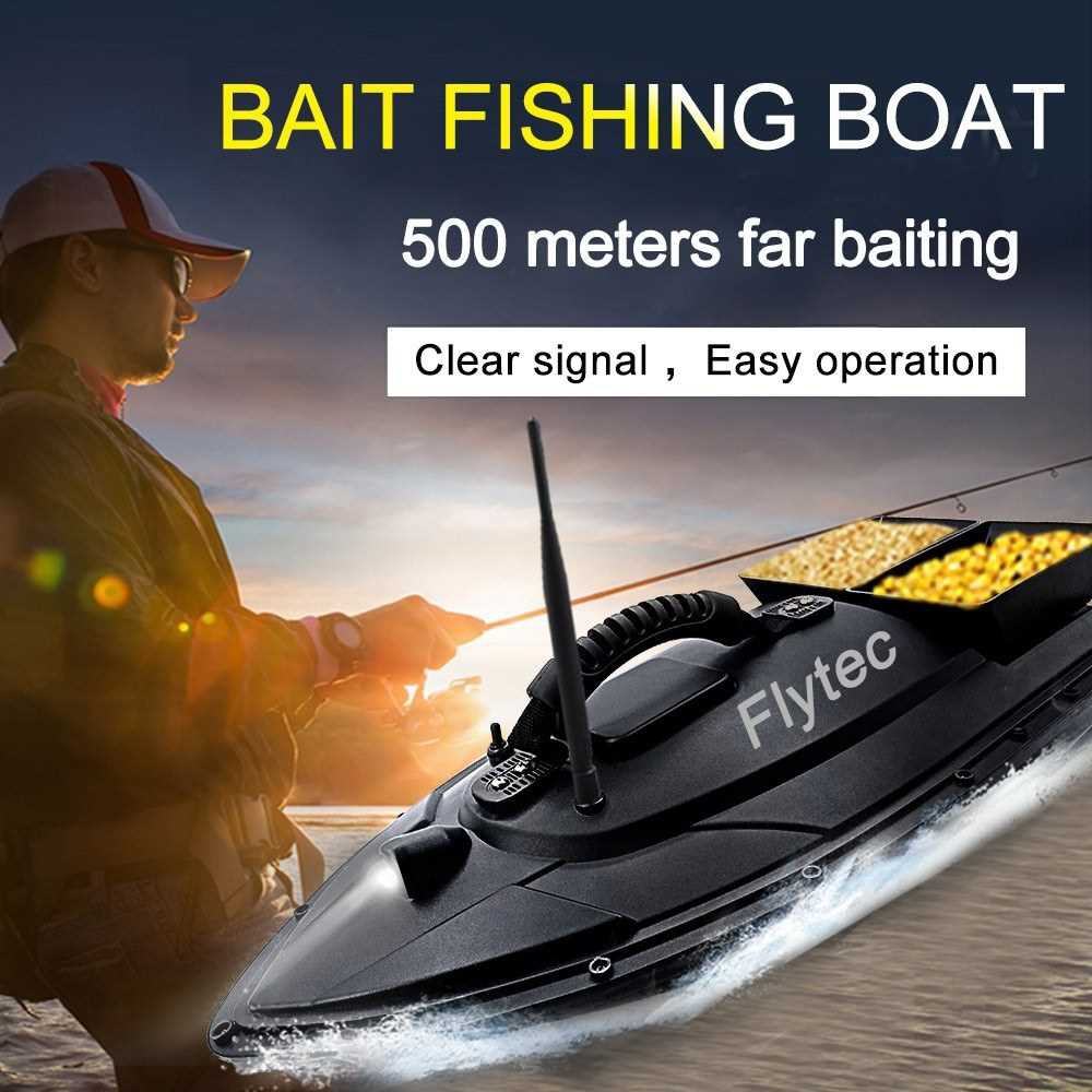 Flytec V500 RC Fishing Bait Boat RC Boat Fish Finder 1.5kg Loading 500M  Remote Control Double Motor Night Light (Us)