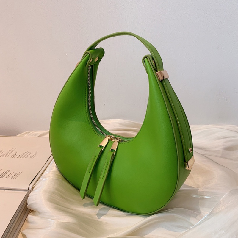 New High-quality Crescent-shaped PU Leather Women's Handbag Solid Color ...