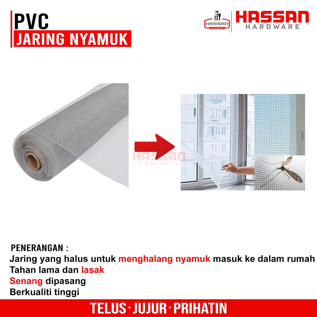 PVC mosquito netting 1 meter x 1meter /Jaring nyamuk plastik 1 meter x