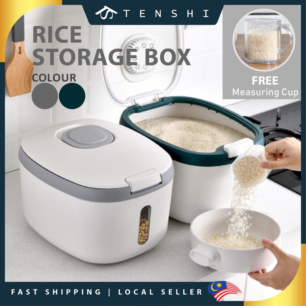 5/10kg Modern Rice Bucket Sealed Rice Dispenser Rice Storage Container ...