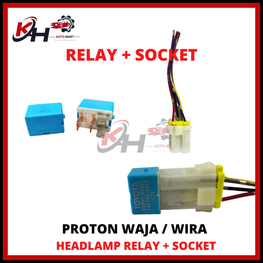 PROTON WAJA WIRA HEADLAMP RELAY SOCKET 5 PIN 398 UNIVERSAL LAMPU BESAR