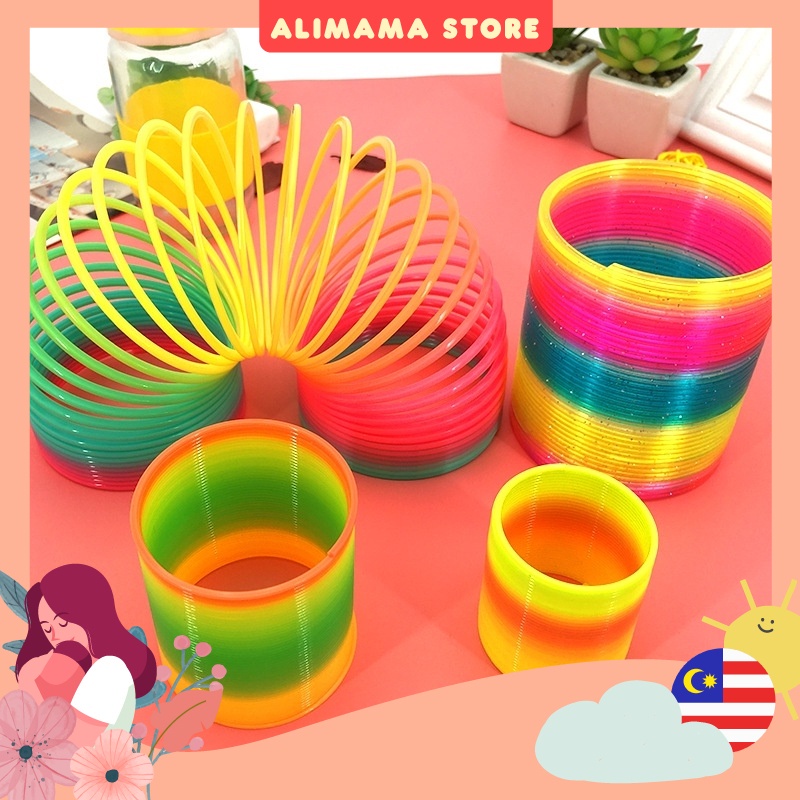 Children Kids Colorful Rainbow Spring Toy Plastic Slinky Magic Circle ...