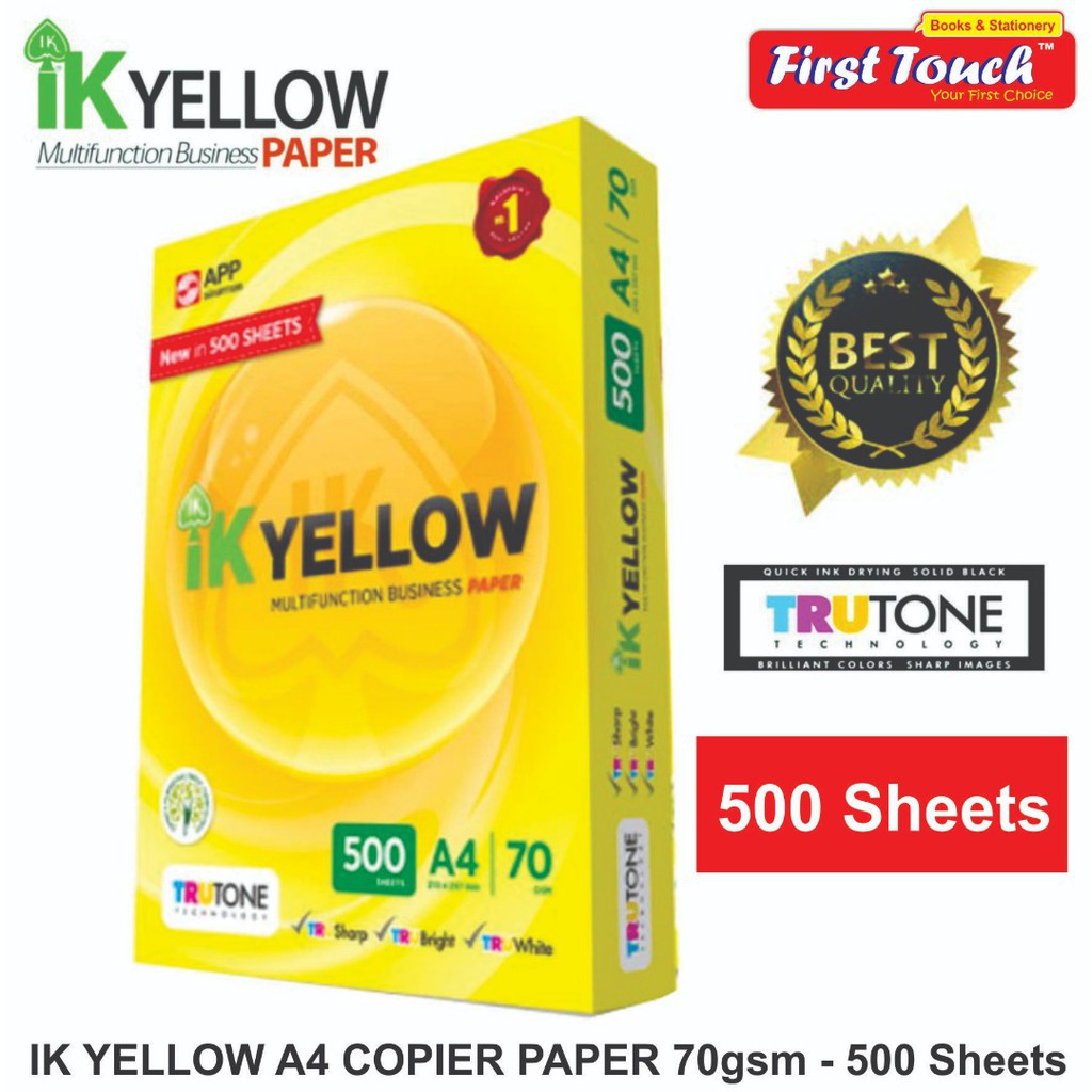 Printing Photocopy Paper IK Yellow A4 Paper 70gsm (500'S) | Shopee Malaysia