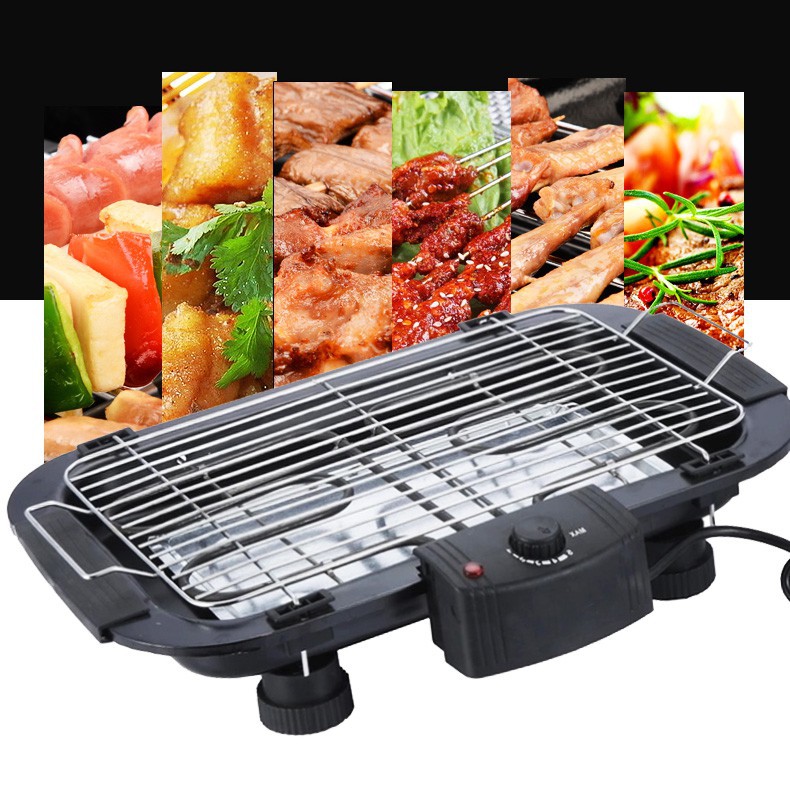 Black Stainless Steel 2000W Electric BBQ Grill, For HOME