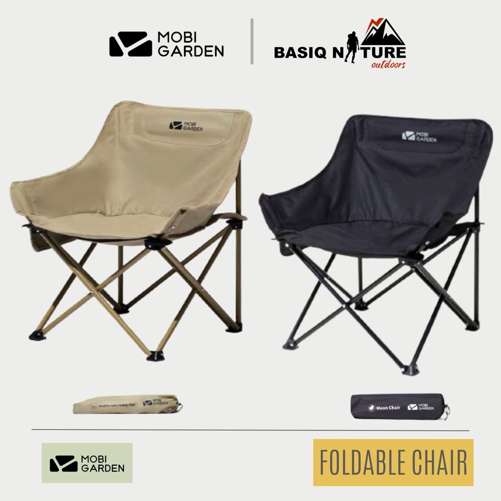 BasiqNature Mobi Garden Moon Chair Portable Foldable Camping Chair Sand ...