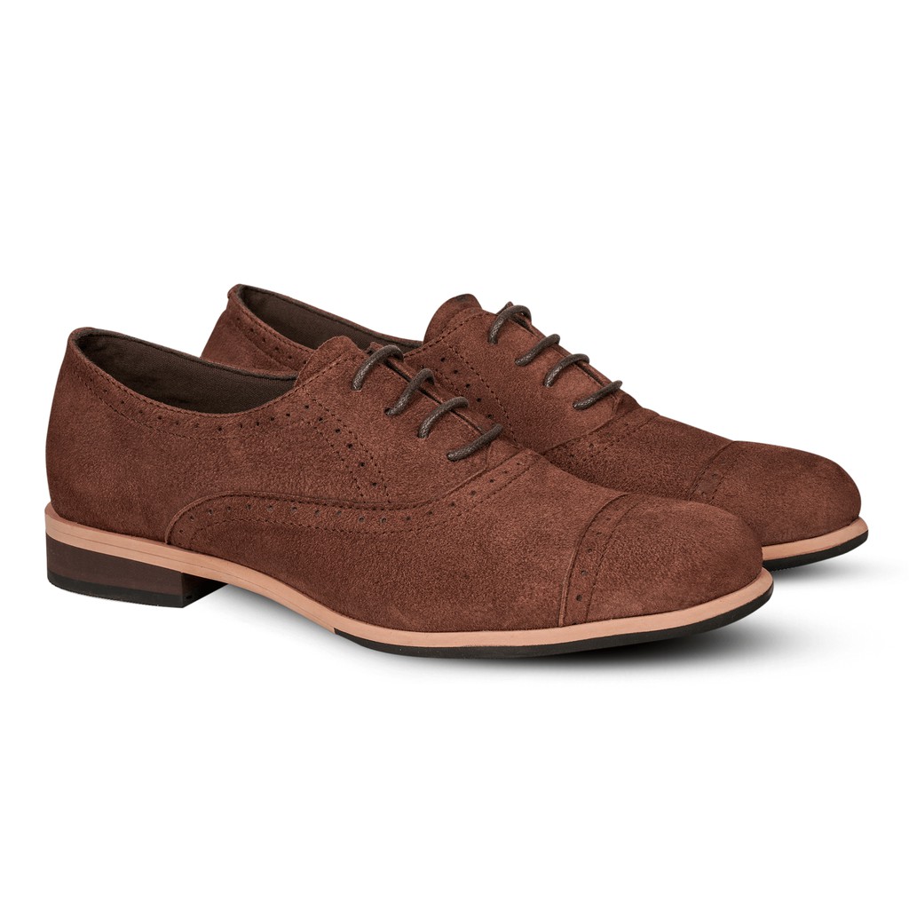 Gilly Brogues Suede Brown (WOMEN) | Shopee Malaysia