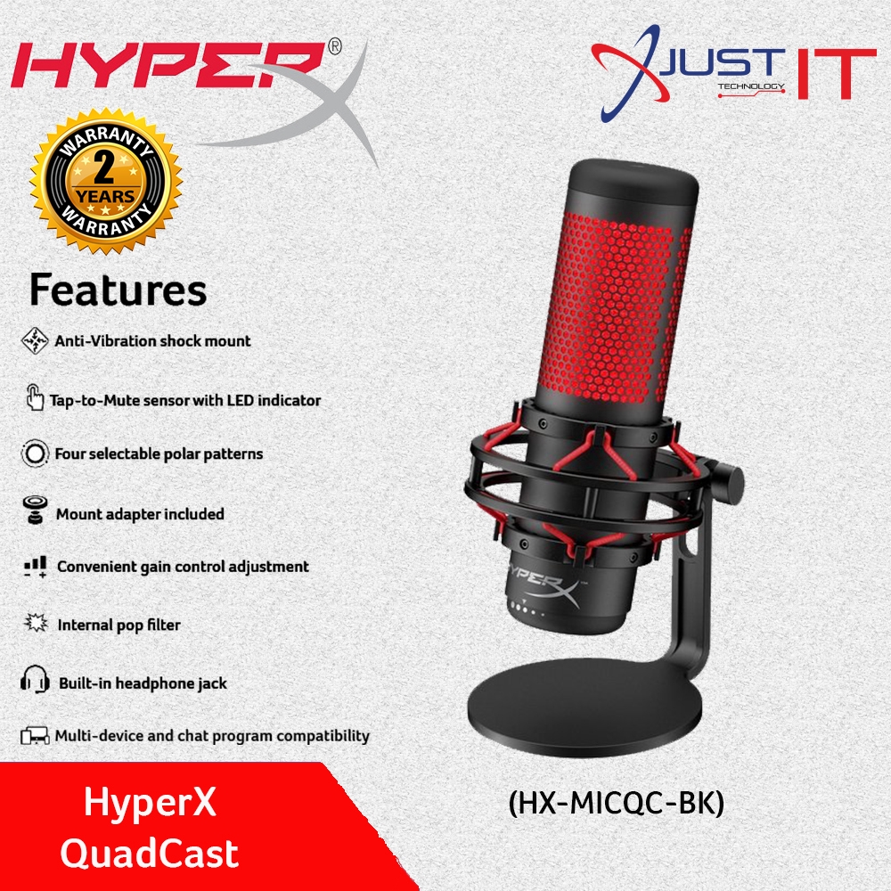 HYPERX MICROFONO QuadCast HX-MICQC-BK 