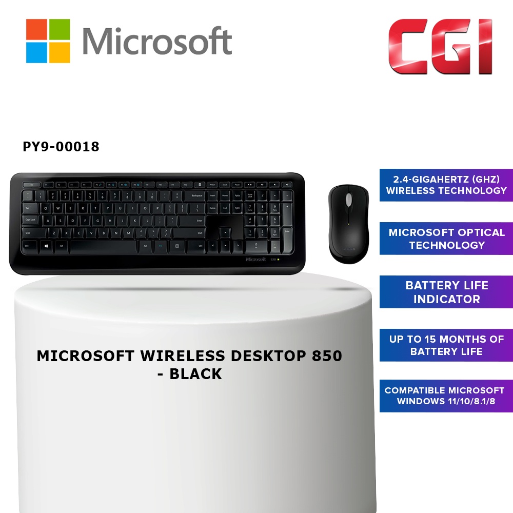 Microsoft Wireless Desktop 850 Keyboard and Mouse Combo (PY9-00018 ...