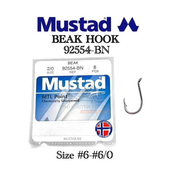 MUSTAD BEAK Hook 92554-BN #6-#6/0 fishing hook