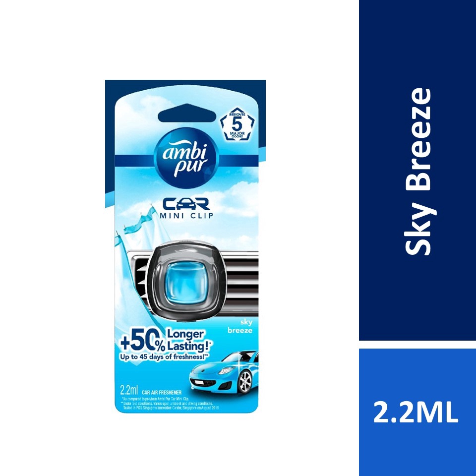 Ambi Pur Car Mini Vent Clip Air Freshener Fragrance Perfume 2ml. # Sky  Breeze 