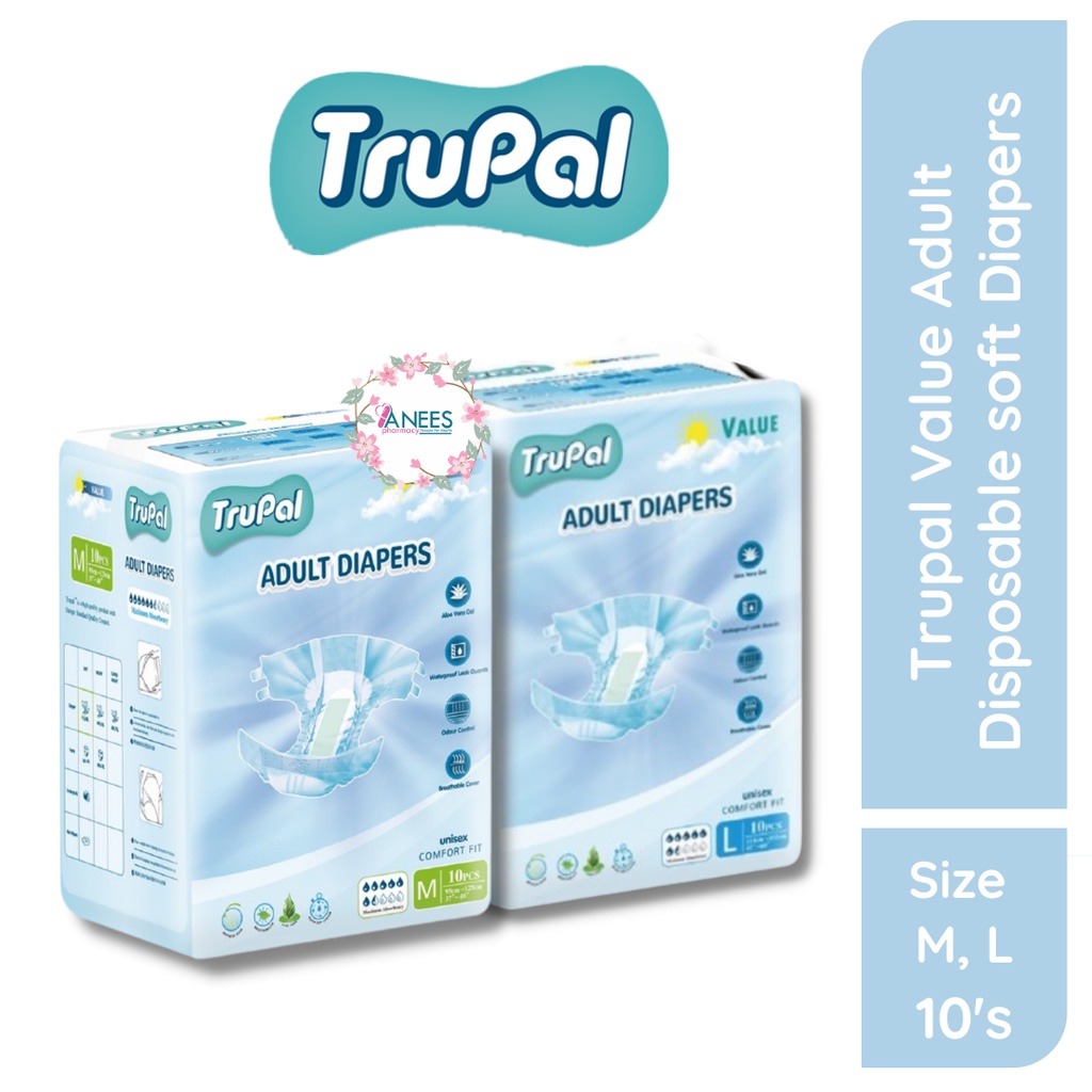 Trupal Adult Value Diapers Size M / L x 10's Shopee Malaysia