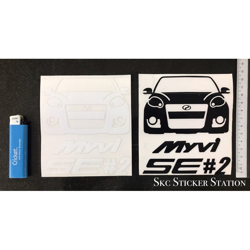 Front Car Shape Perodua Myvi Se#2 (Black/White) Sticker Cutting #myvi # ...