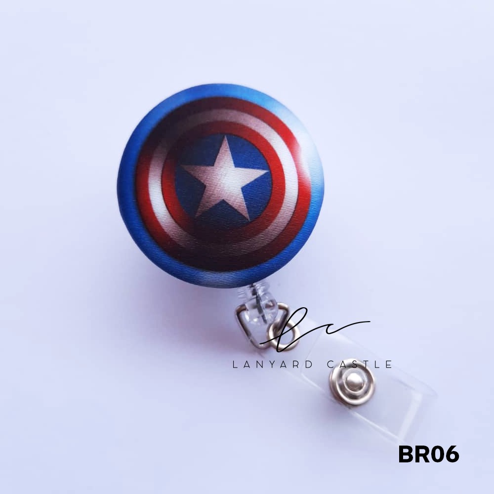 CAPTAIN AMERICA Retractable ID Button Badge Reel ID Card Holder BR06